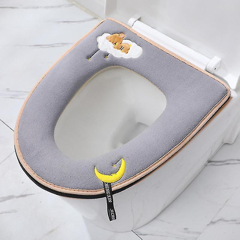 2 Pcs Bathroom Soft Toilet Seat Cover Pad -toilet Seat Cushion Washable And Comfortable Toilet Seat Cover Pads, Fits Most Size Toilet Lids For