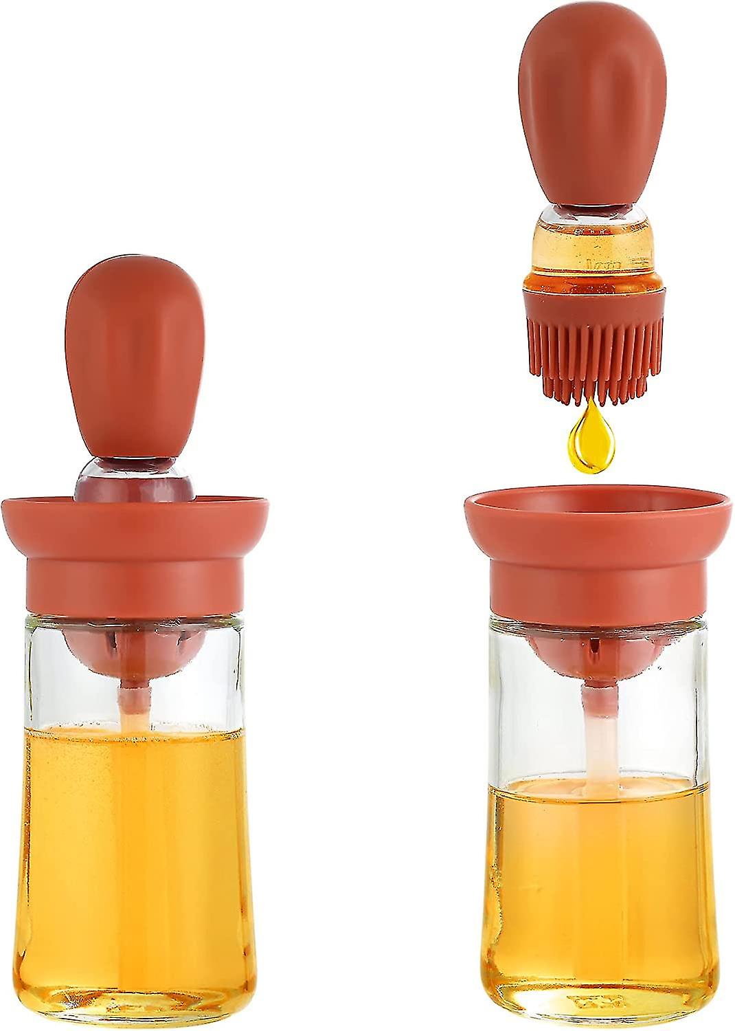 Glass Olive Oil Dispenser Bottle With Silicone Brush 2 In 1, Silicone