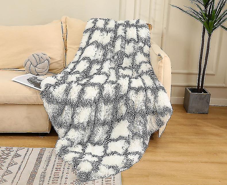 Plush Double-layer Blanket Nordic Style Sofa Tie-dye Blanket