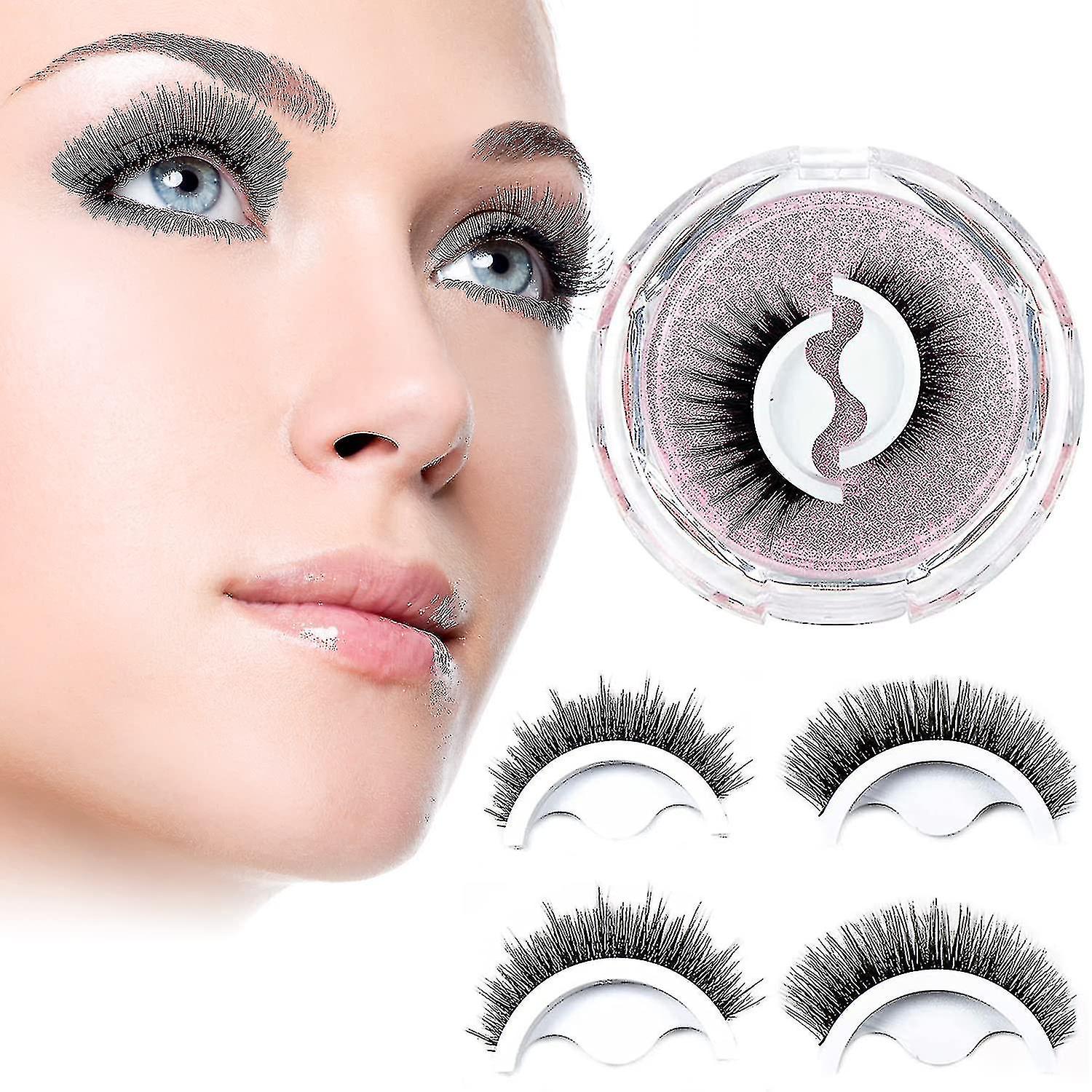 1 Pair Reusable Self-adhesive Eyelashes