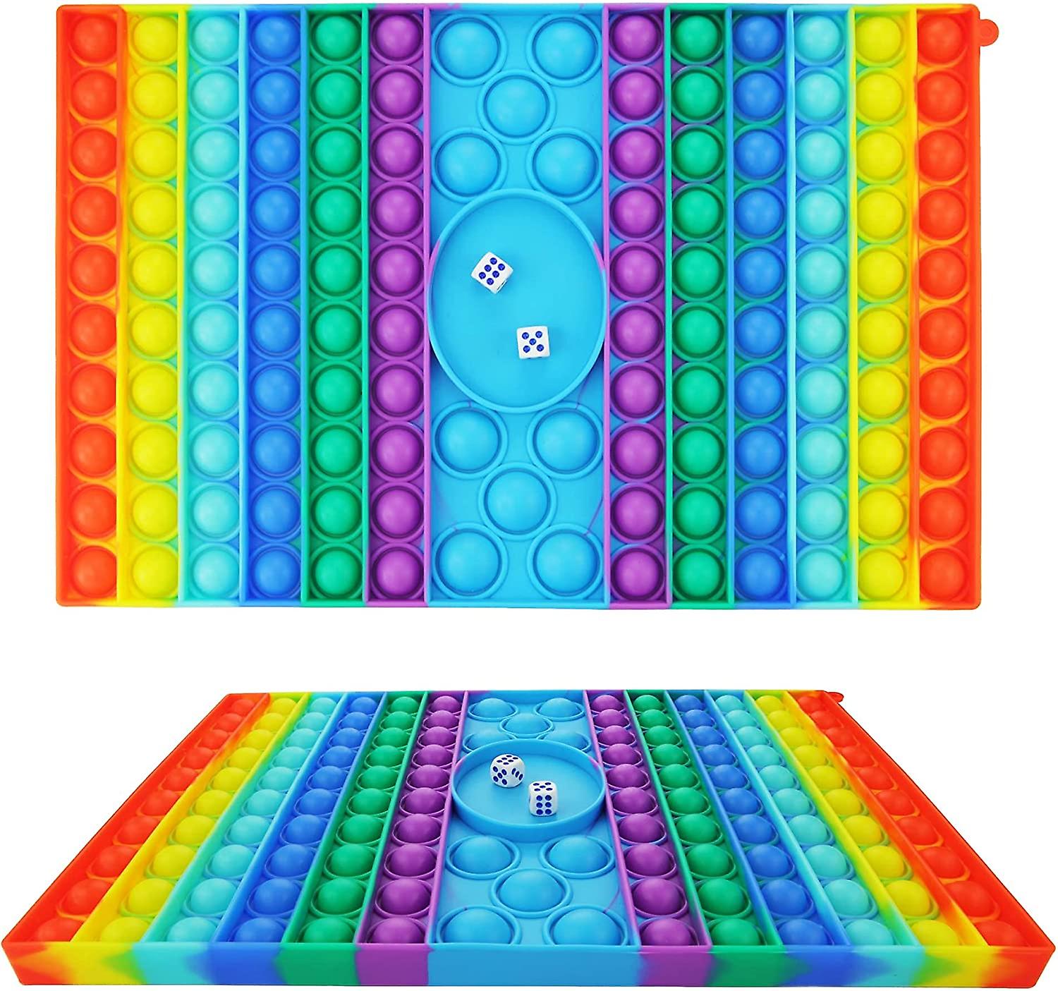 Big Pop Game Board Toy,sensory Toy,super Large Bubble Rainbow Chess Board Push Rainbow Bubble Popper Educational Toy For Parent-child Time,stress Reli