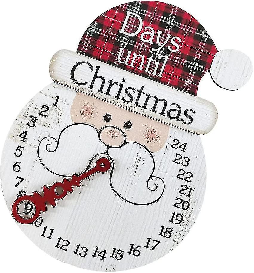 Christmas Reusable Advent Calendar, Countdown Calendar Wooden Wall Hanging Santa Claus Countdown 24