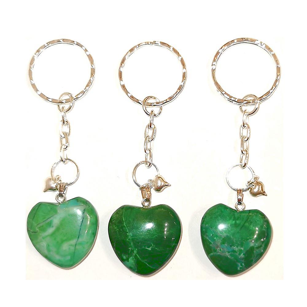 Malachite Howlite Heart Keyring by Nyleve Designs