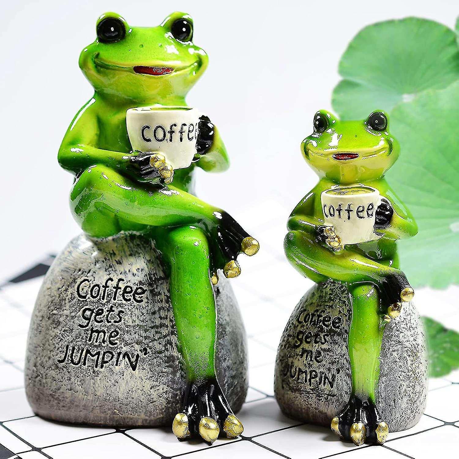 Garden Ornaments Outdoor, Waterproof Resin Frog Garden Statues Decor For Lawn Yard And Garden, Indoo