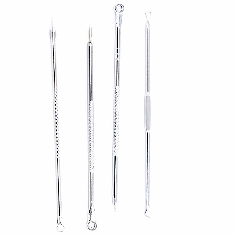 INF Aiguilles contre l’acné Dissolvant de points noirs 4 instruments en acier inoxydable