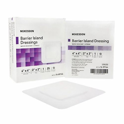 McKesson 复合屏障岛敷料防水 4 x 4 英寸聚丙烯/人造丝 2 x 2 英寸,1 件装(1 件装)