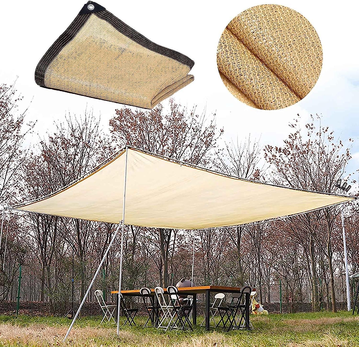 Panno ombra beige rettangolare Shade Sail 90% resistente ai raggi UV Tessuto di ombreggiatura traspirante e resistente per serra Pergola Garden Pool2x8m