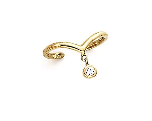 14k Yellow Gold Dangle Cubic Zirconia-Cubic-Zirconia toe ring-toe ring for Women