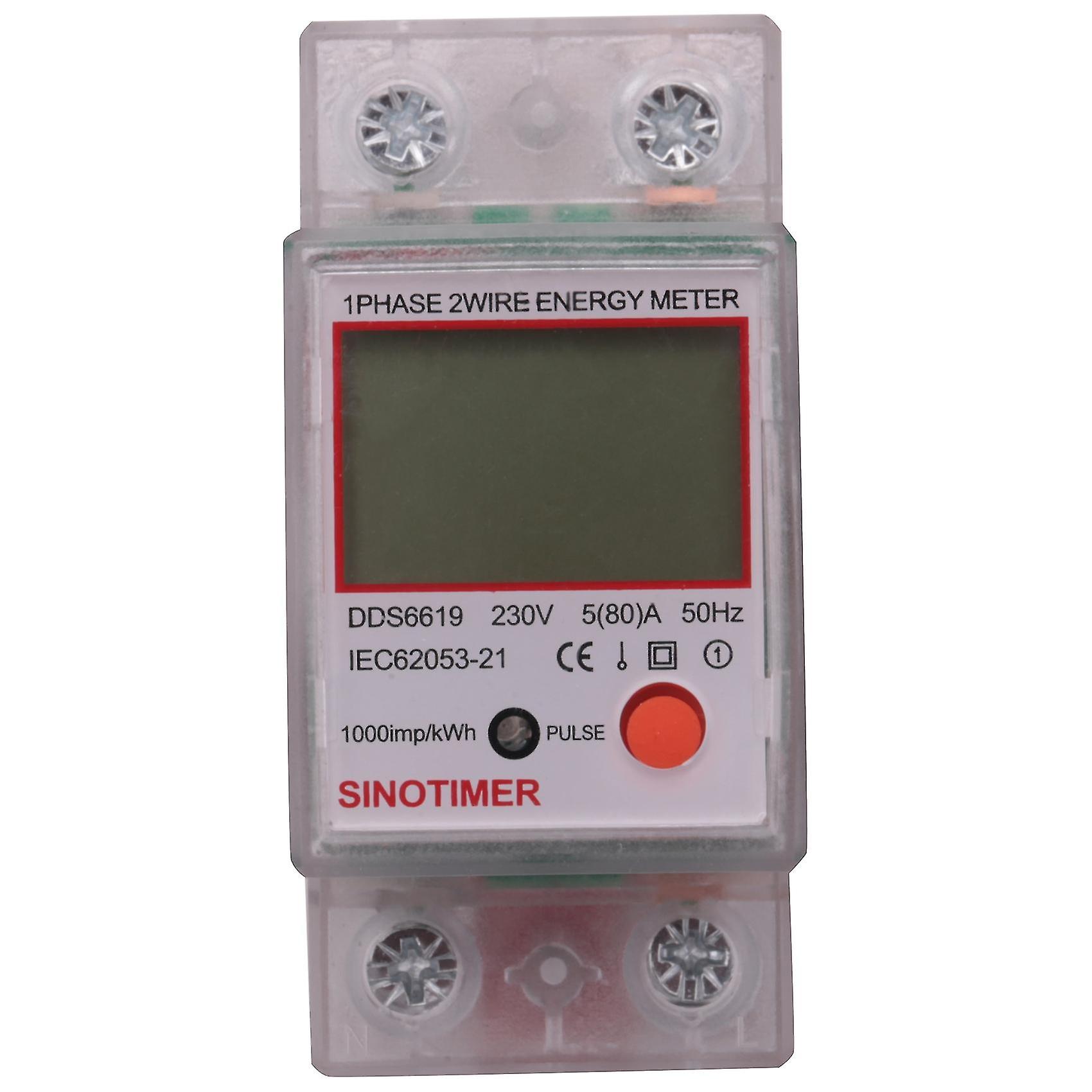 Dds6619-012 Ac 220v 80a Lcd Digital Backlight Single Phase Energy Meter Kwh Power Consumption Mete