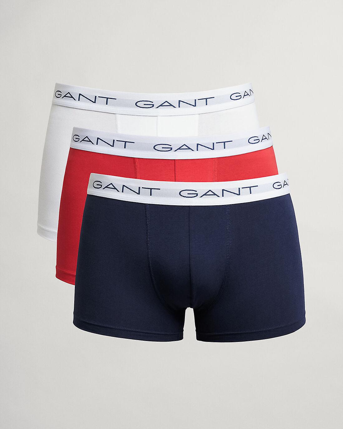Gant 3-pack Trunks - Röd / Vit / Marinblå