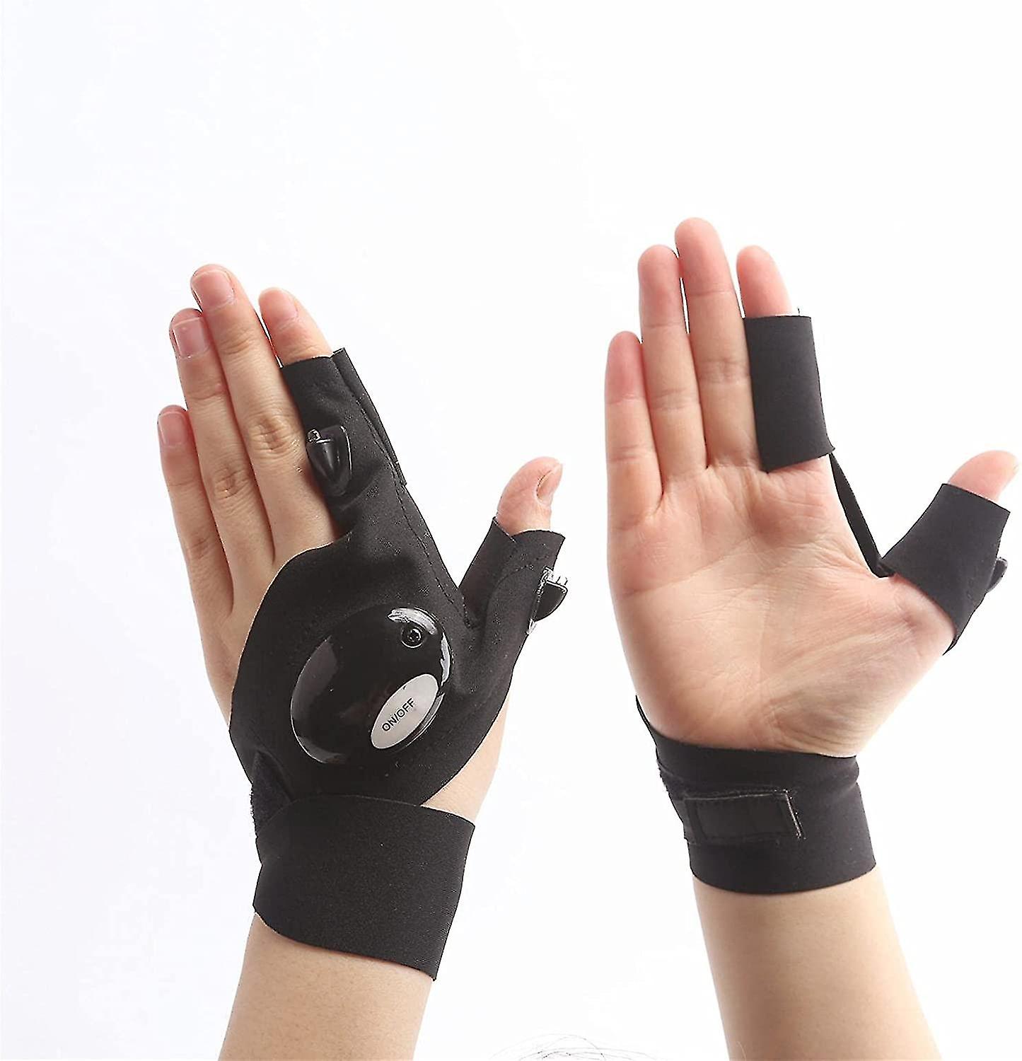 3 Pair Led Flashlight Gloves, Torch Glove Tool Gadgets Gifts For Men, Hand Free Finger Lights Gloves