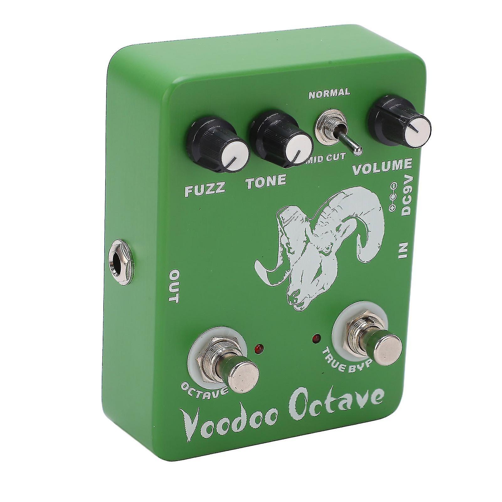 Voodoo Octave Fuzz Gitarre Effektpedal Grün Metall True Bypass