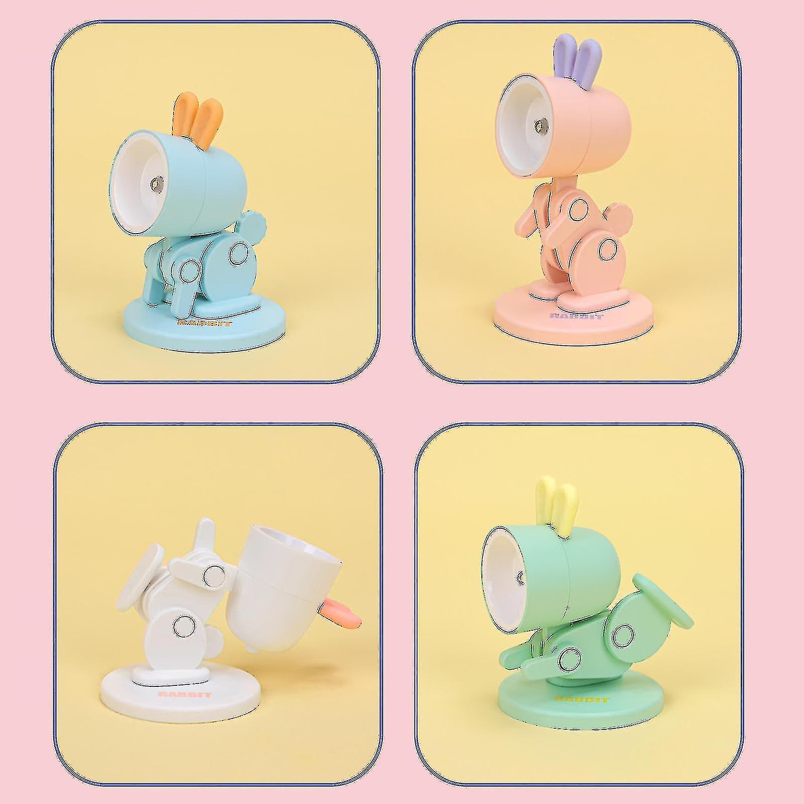 Mini Table Lamp,portable Dinosaur Bunny Shaped Led Night Light With Phone Holder Function