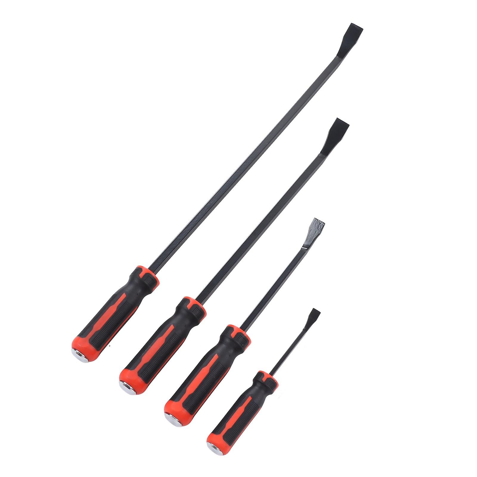 4Pcs Angled Tip Pry Bar Set 8in 12in 18in 24in 60HRC Reinforced 30° Curved Car Tire Repair Pry Bar Kit 