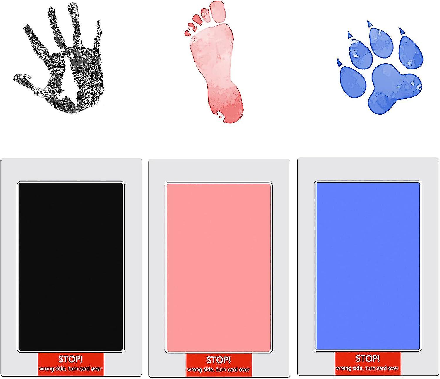 9pcs Inkless Hand And Footprint Kit, Baby Imprint Kit 3 Paw Print Ink Pad With 6 Imprint Card Baby Keepsake Ornament Kit For Newborn Shower Gift,dog P