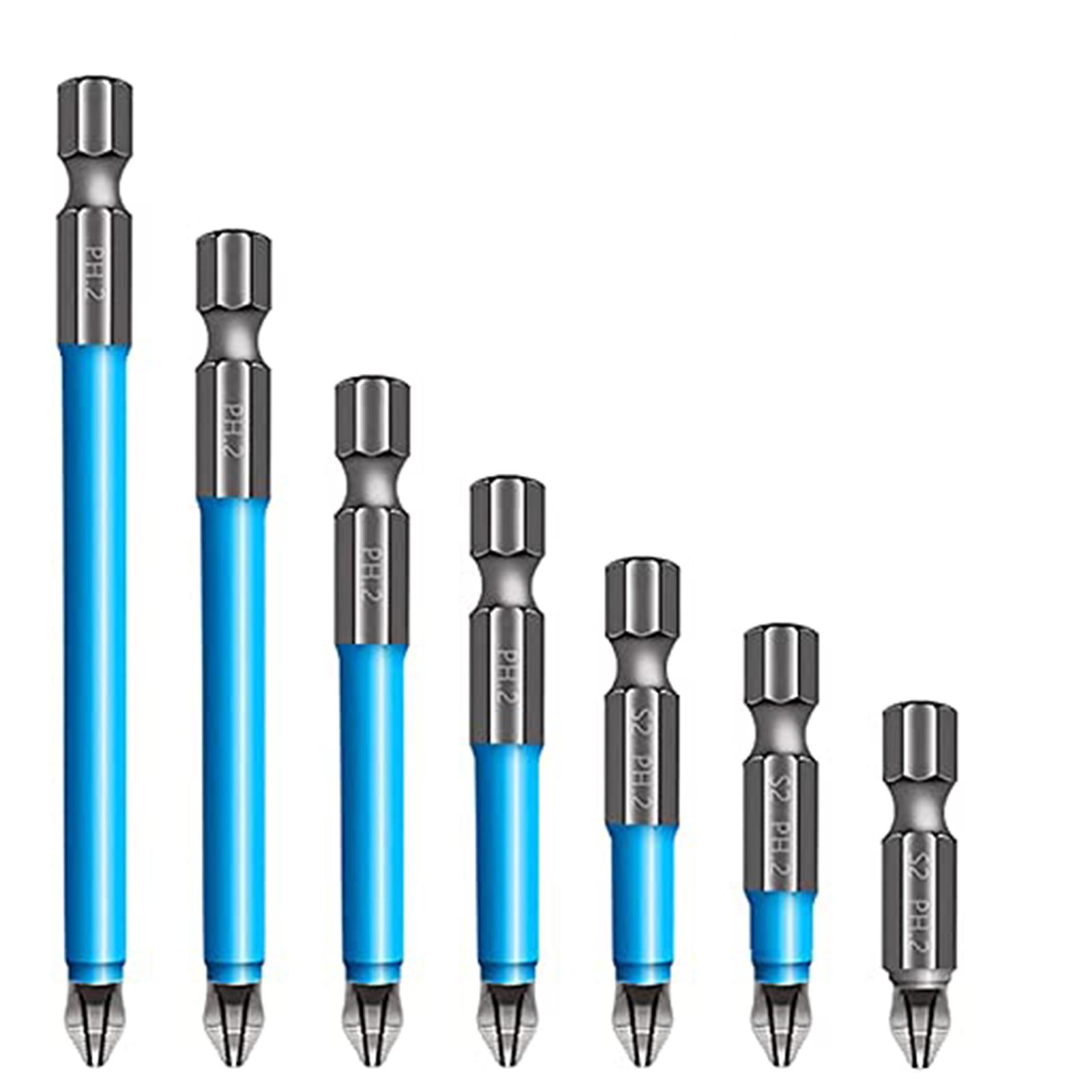 Magnetic Anti-Slip Drill Bit 7Pcs Magnetic PH2 Phillips Bits Set Hand Tools Screwdriver Drill Bit