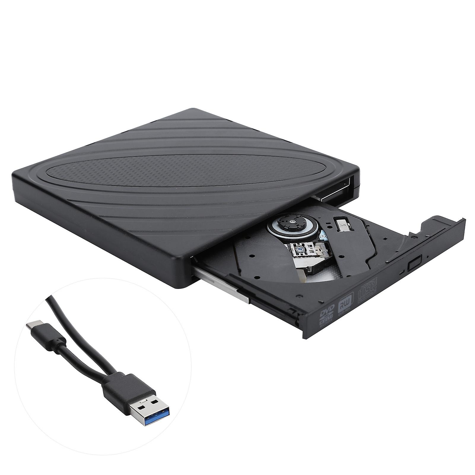 Optical Drive External Ultra Thin Semicircular DVD Recorder Integrate USB and TYPEC Wire