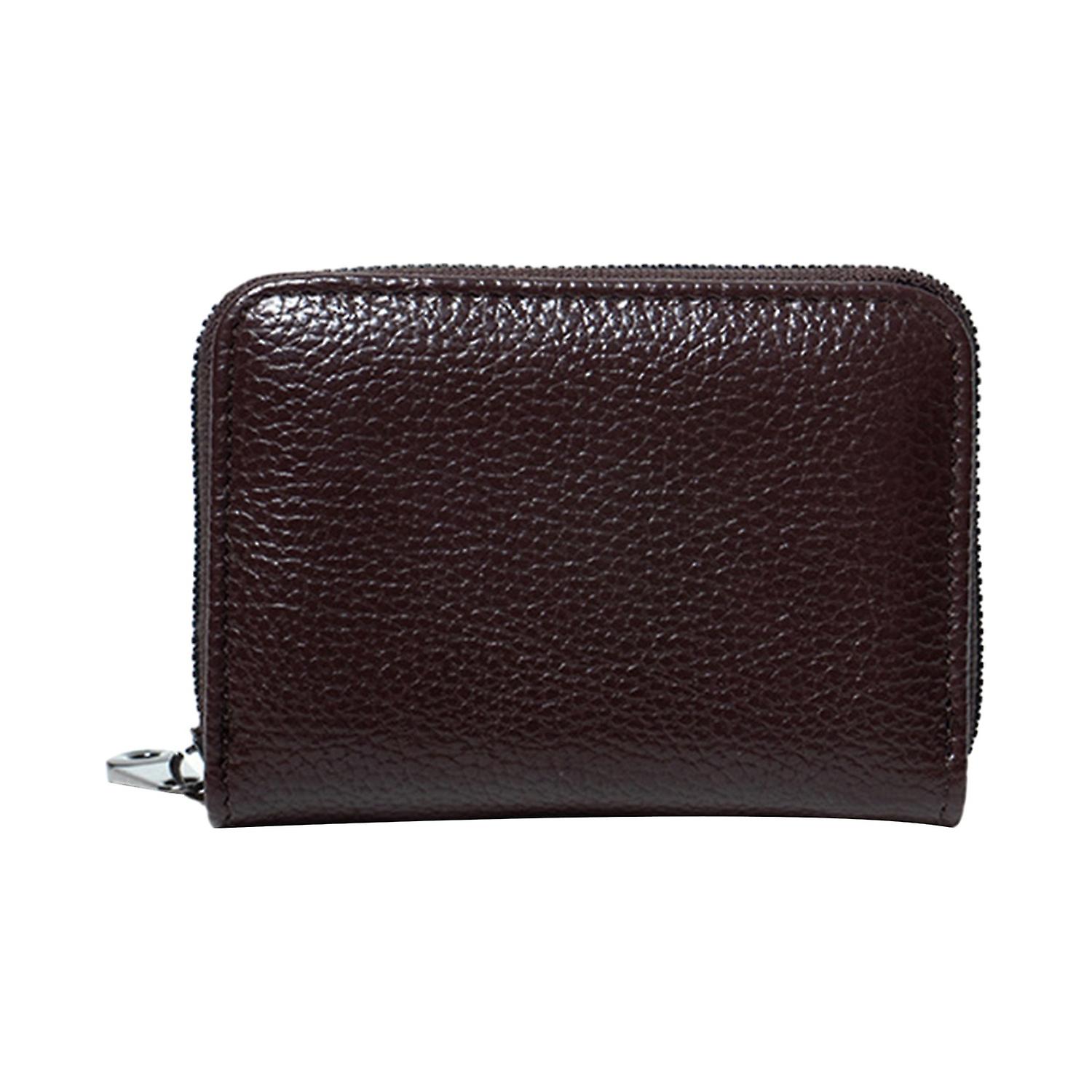 Men Wallet Large Capacity Smooth Faux Leather Zipper Closure Organ Shape Multi Pockets Credit Card