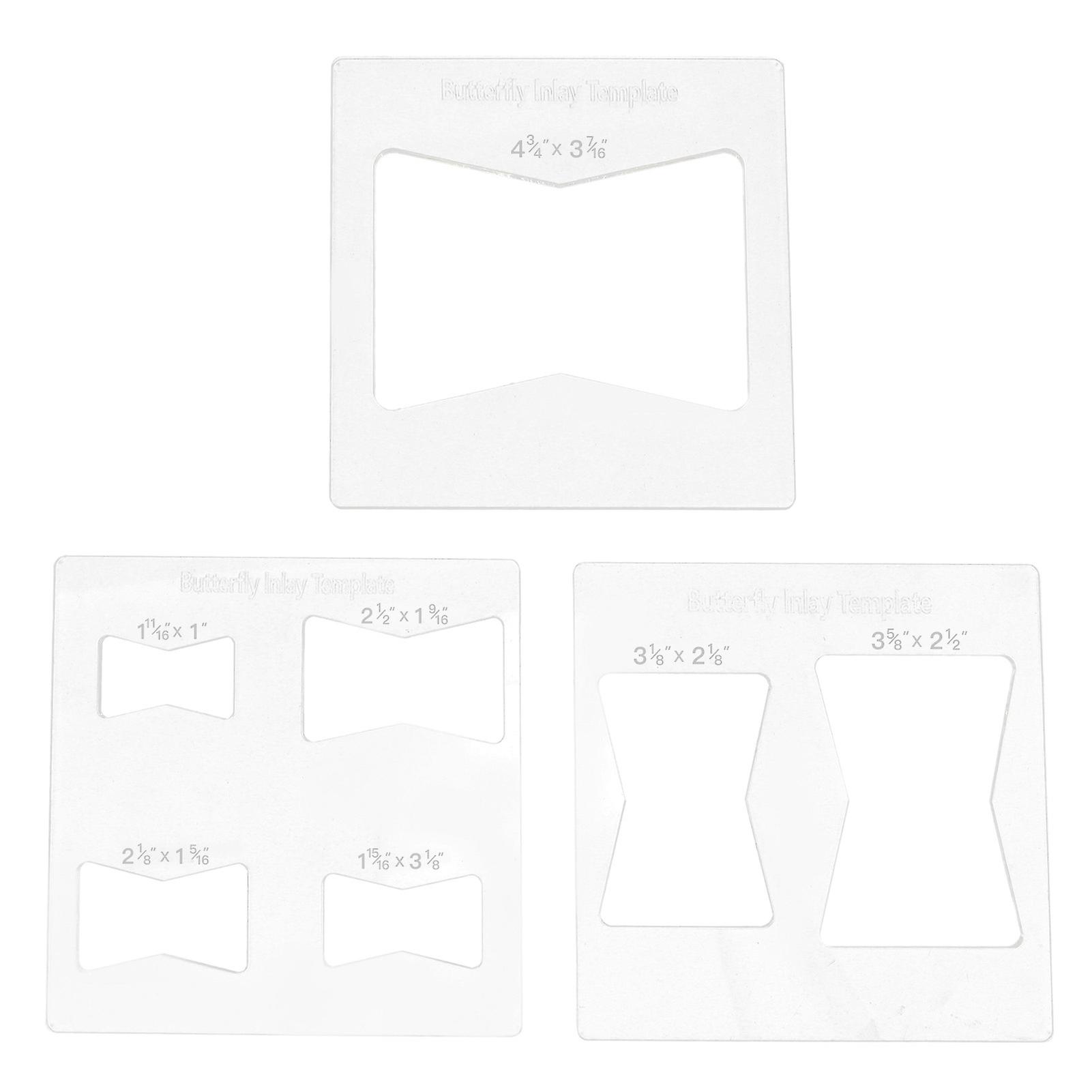 6x6 Inch Butterfly Key Inlay Templates 3Pcs Router Decorative Woodworking Guide Patterns for Precise Craftsmanship