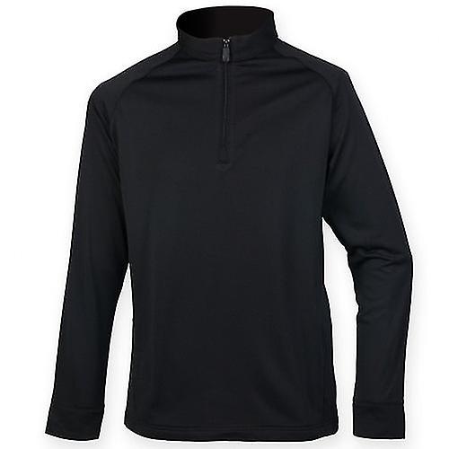 Henbury Mens Zip Neck Top