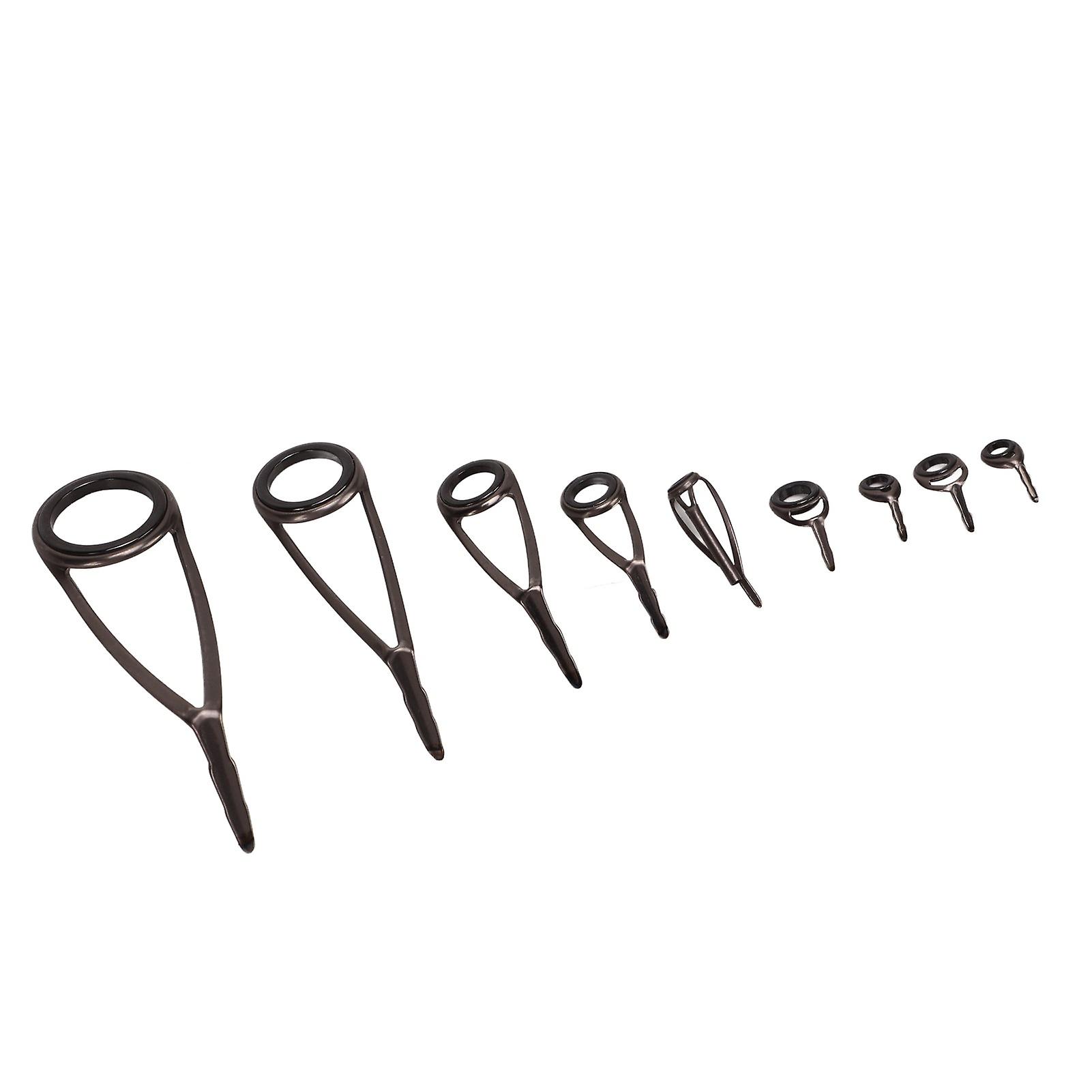 Fishing Rod Guide Set Stainless Steel Frame Ceramic Ring Repair Kit