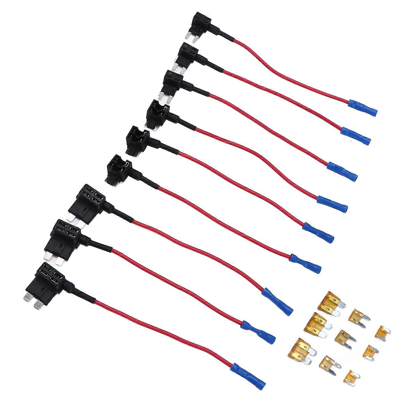 9 Pack 12V Fuse Tap Adapter Kit with 3 Types Fuse Holders & 5A Fuse