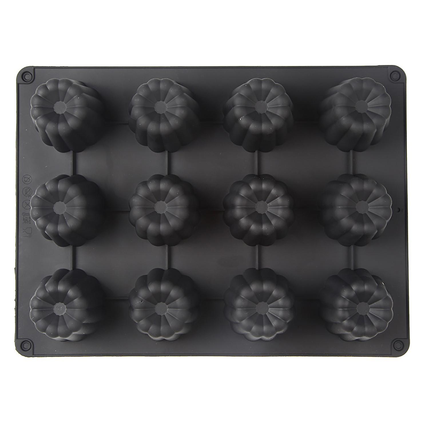 Silicone Mold 12 Cavity Food Grade Heat-resistant Non-stick Reusable Decorative DIY Canneles Cake