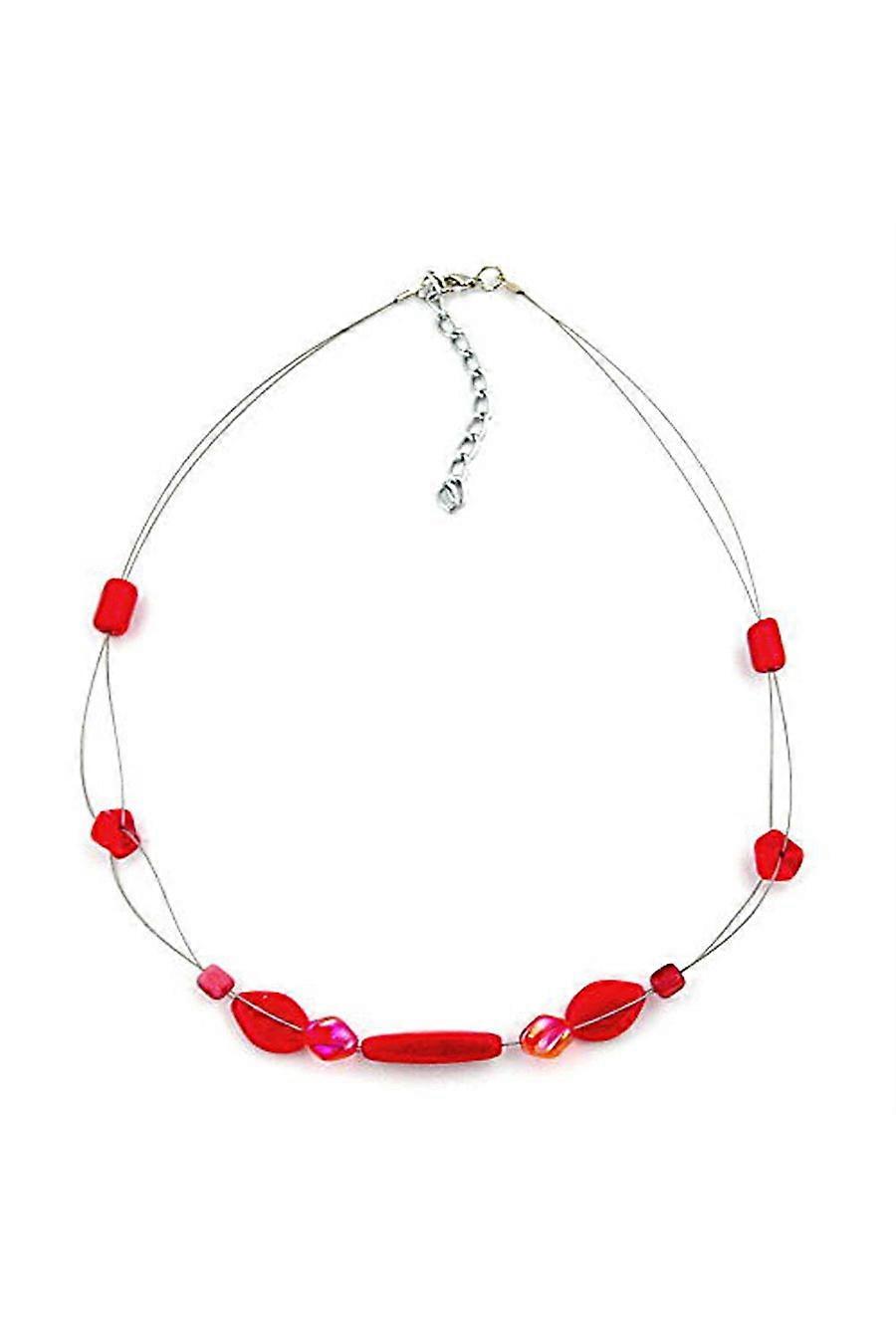 Necklace Glass Beads Red - Gl02457