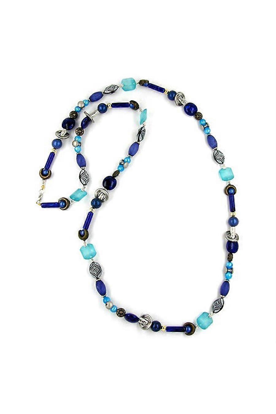 Necklace Beads Dark Blue-turquoise 110cm - Gl04218