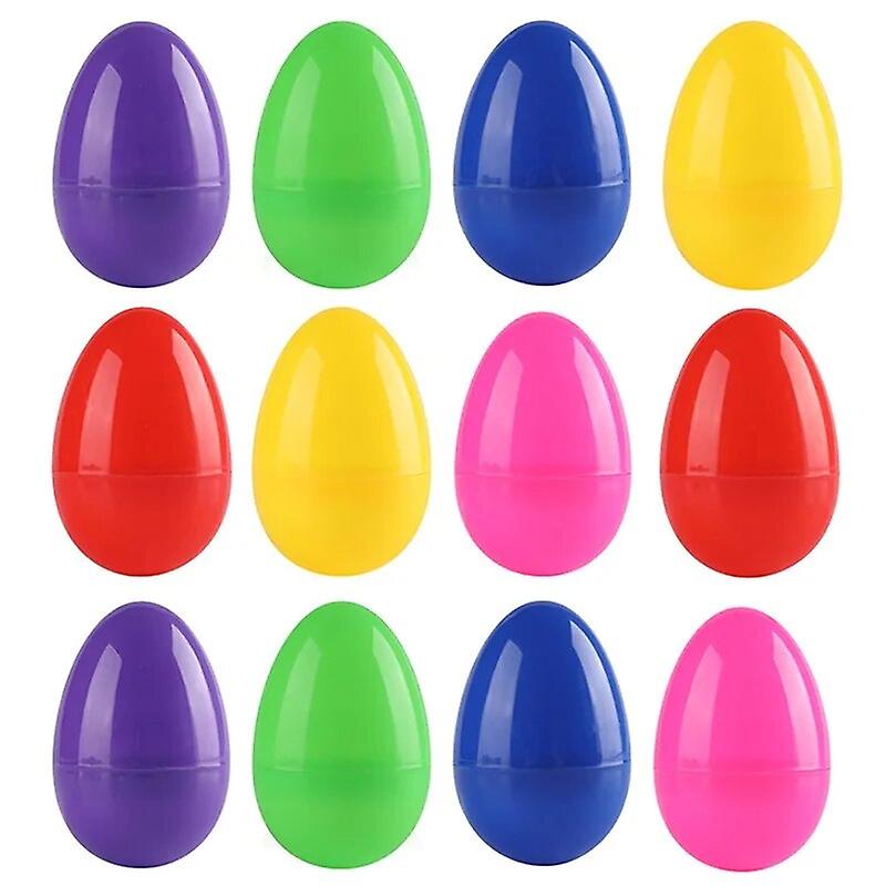 24/12pcs البلاستيك البيض عيد الفصح البيض DIY الاطفال لعبة الديكور لعيد الفصح البيض هانت مفاجأة البيض عيد الفصح هانت حزب الإمداد