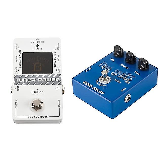 Caline Cp-09 2-in-1 Tuner And Power Supply True Bypass With Cp-17 Echo Delay Guitar Effects Pedal