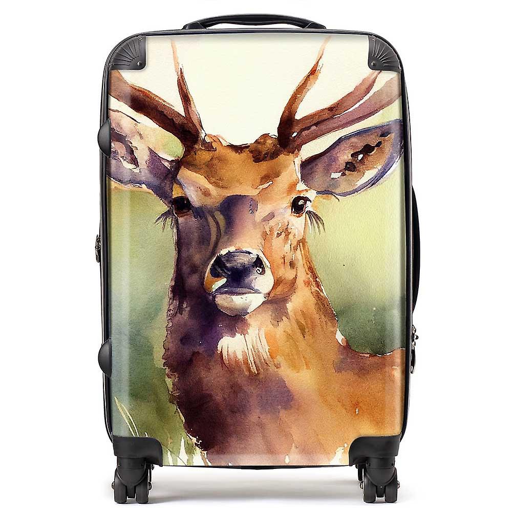 Splendid Stag Watercolour Suitcase