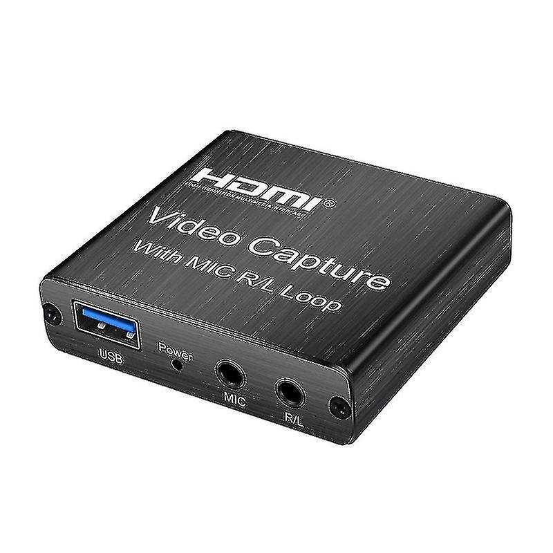 2023 New Hdmi Usb Capture Card With Mic And R/l Loop, 4k 1080p For Live Streaming Video Audio Record