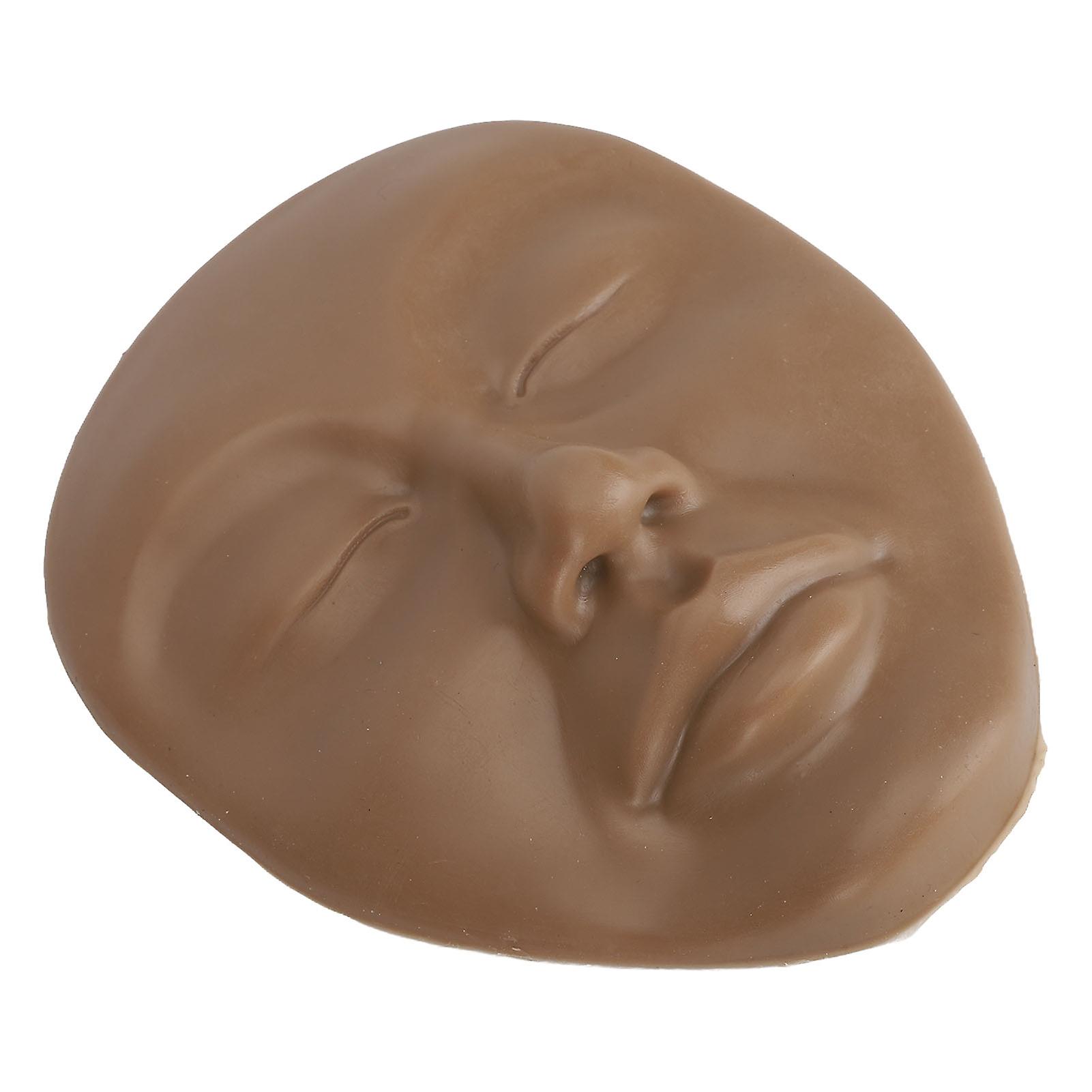 5D Dark Brown Silicone Makeup Practice Mannequin 6.2 x 5in