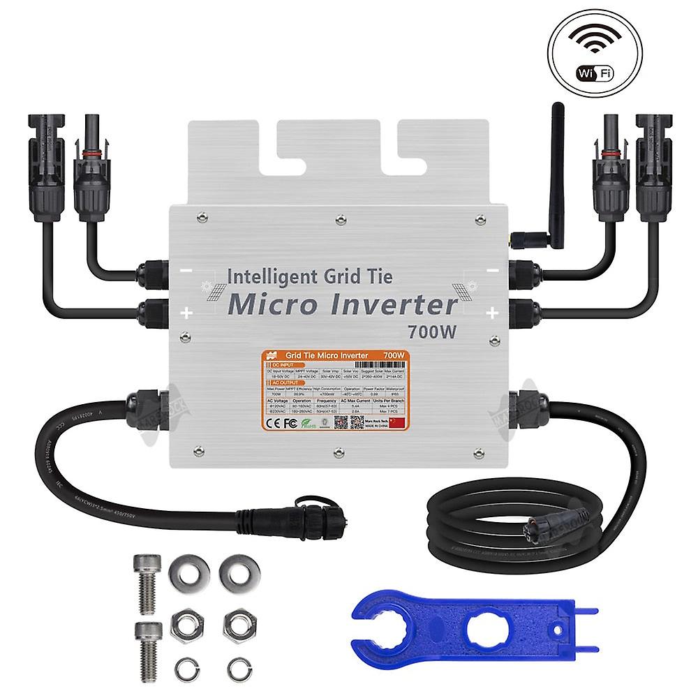 800W Grid Tie Solar Inverter 18-50v Dc Pure Sine Wave Microinverter For 2*400w Pv Solar Panel Built-in Wifi Communication Ip65
