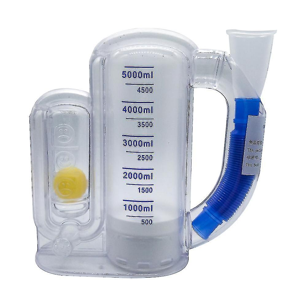 Inspiratory Exerciser, 5000ml Apparatus Vital Capacity Breathing Trainer, Lung Exerciser Improvement, Incentive Spirometer