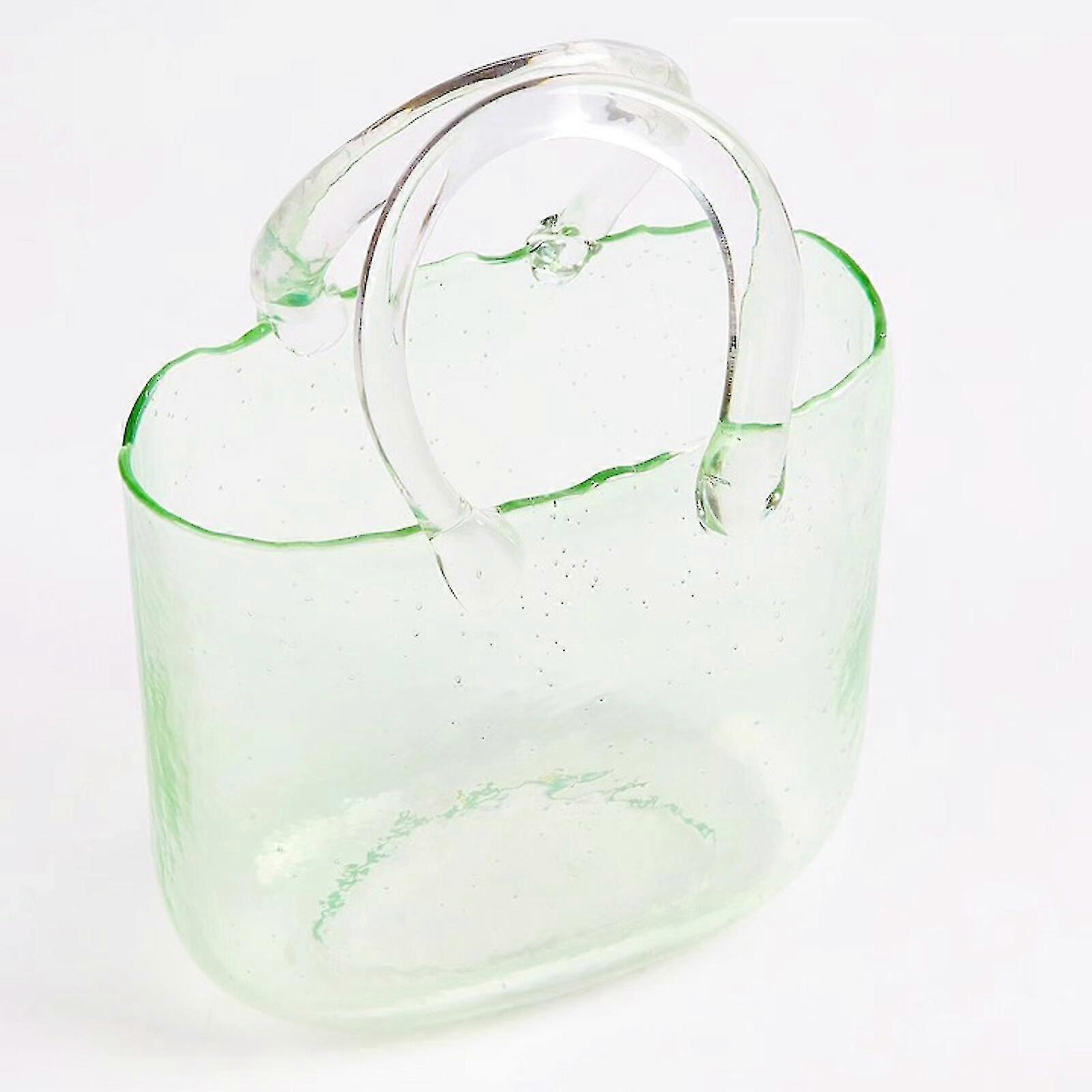 Clear Bag Glass Vases With Purse Design,clear Glass Vases With And Bubbles Within Vase