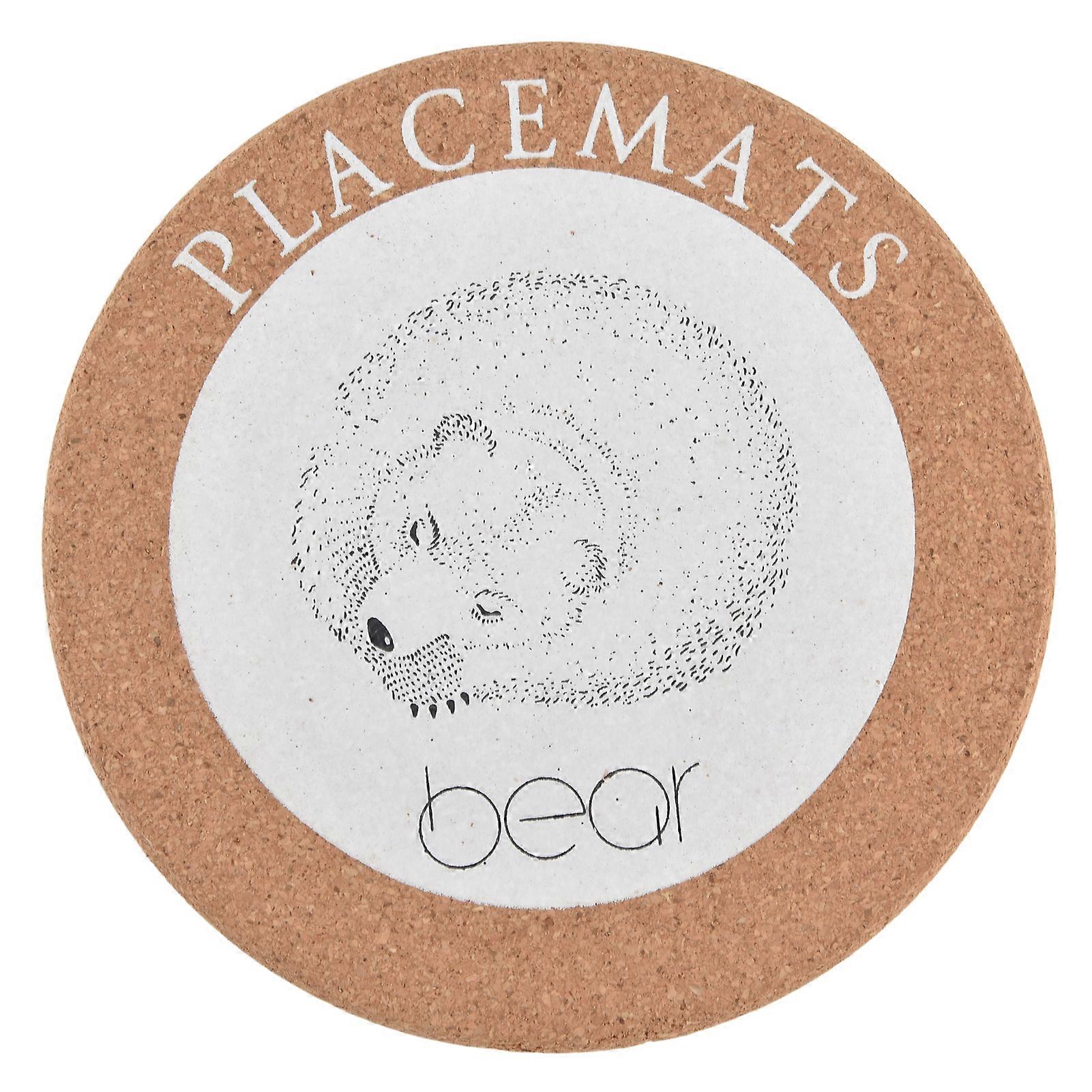 Cork Coasters Smoother Edge Practical Beautiful Ornamental Cute Pattern Cork Cup Base Mat for Home Office Coffee ShopsBear