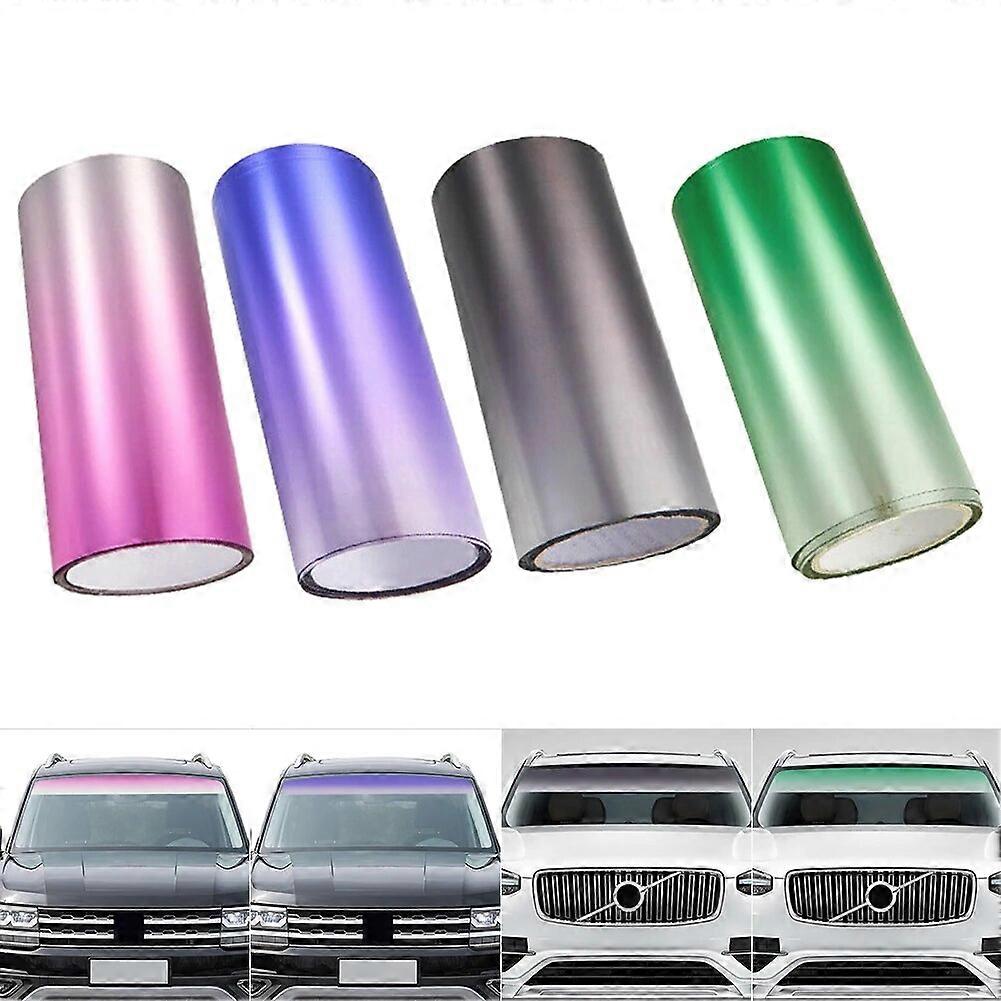 Car Window Sun Visor Strip Colored Film Heat Insulation And Sun Protection UV Front Windshield Protection Sunshade Stickers DIY ST1M032