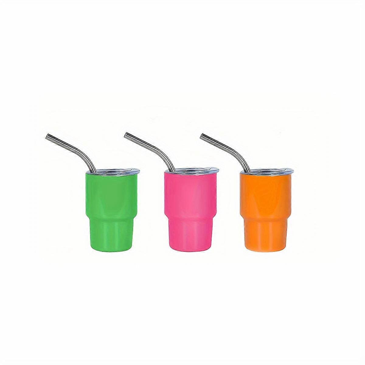 3/6pcs, Stainless Steel Insulated Shot Cups with Lid and Straw - Unbreakable, Reusable, Lead-Free, and Recyclable - Perfect for Bar, Pub, Club, Restau