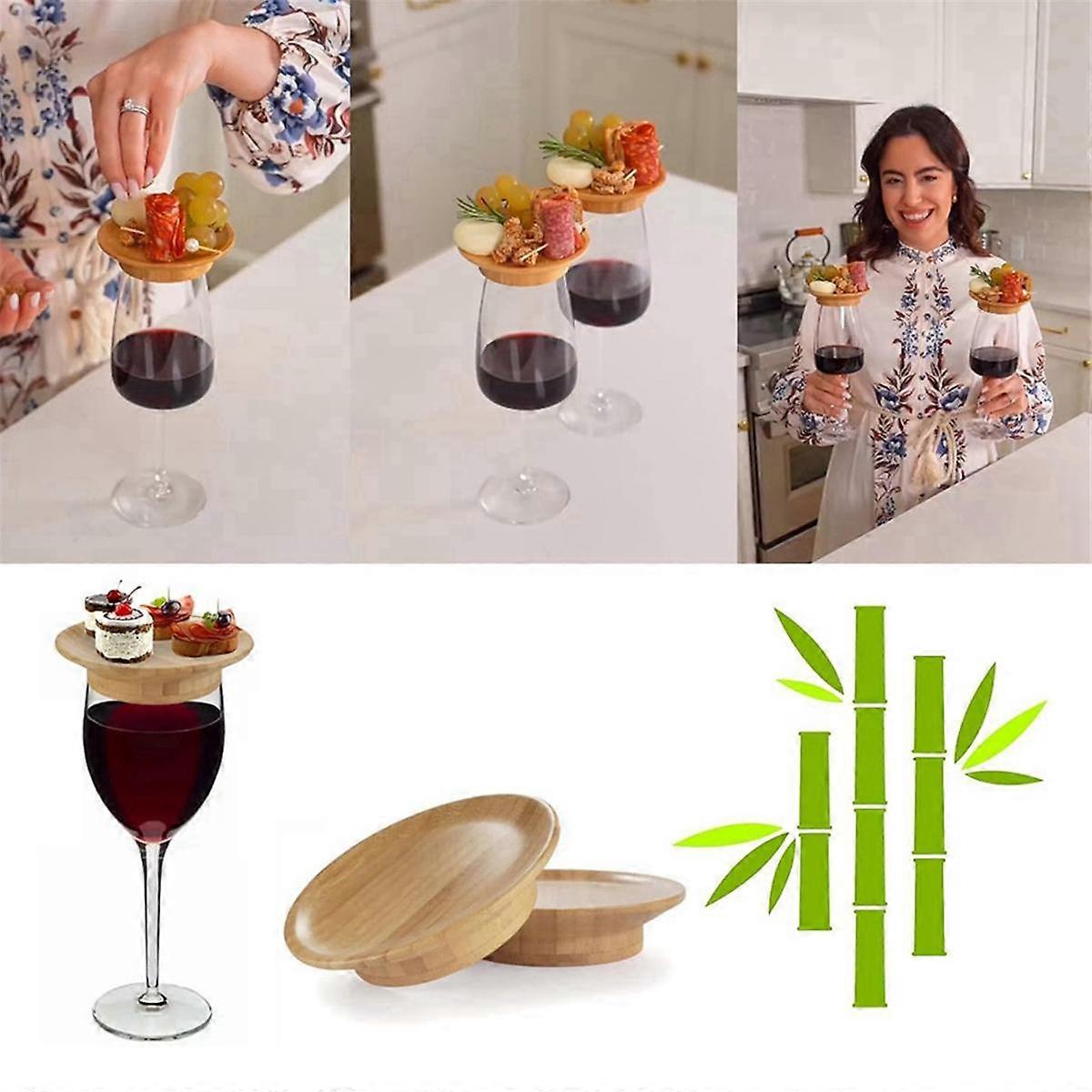 6 posavasos de bambú para copas de vino de 10 cm.