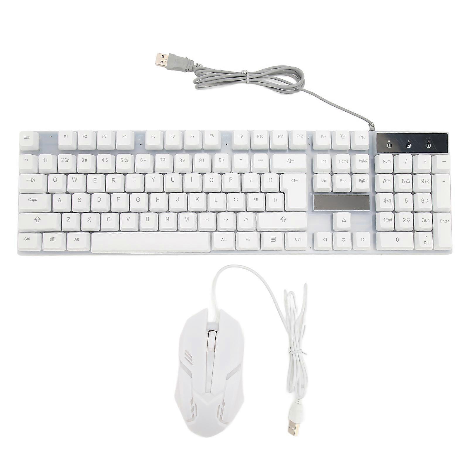 Keyboard and Mouse Combo 104 Keys RGB Backlit USB Wired Connection Keyboard Mouse Set for Home Gaming Office