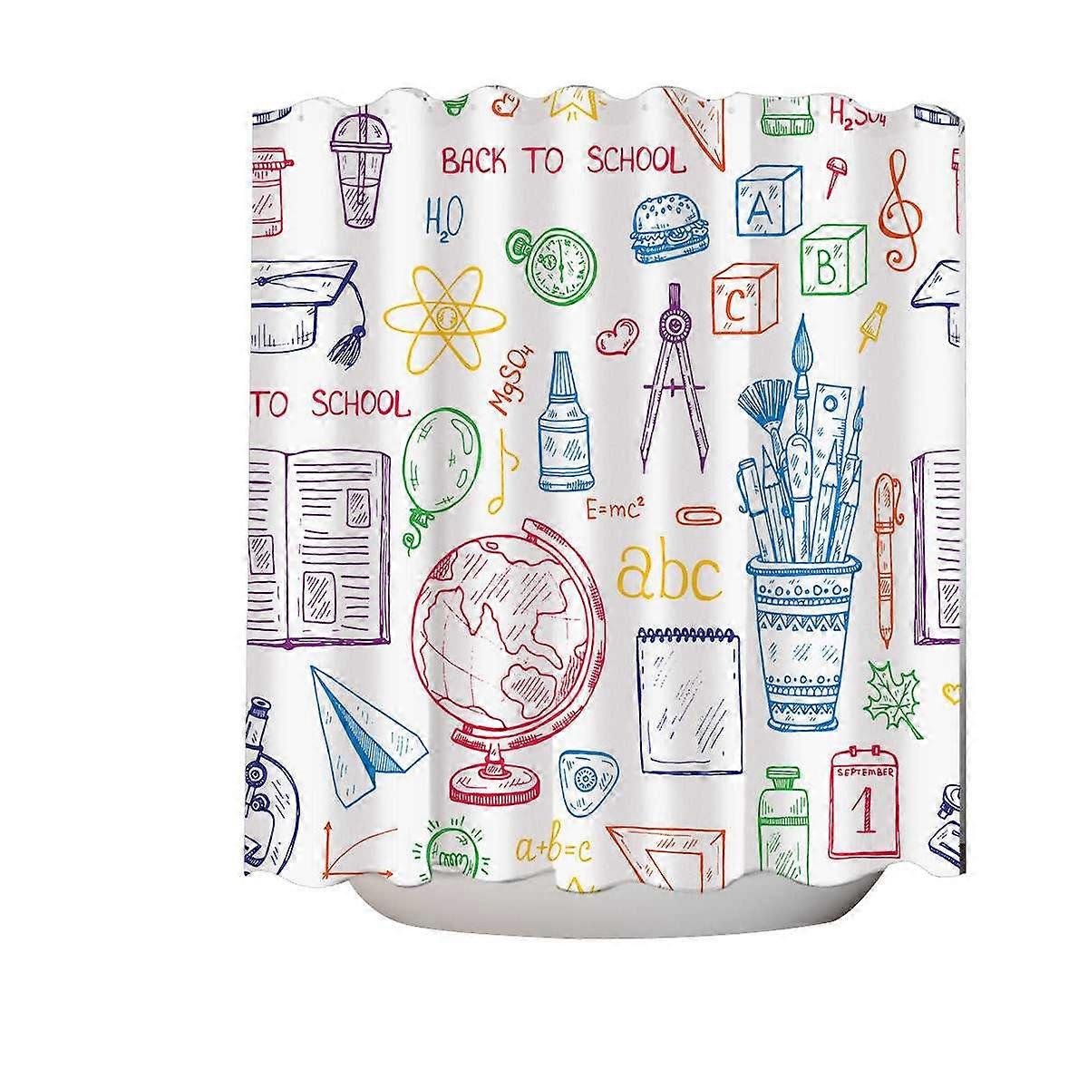 Funny Multi Colored Back to School Kit Shower Curtain