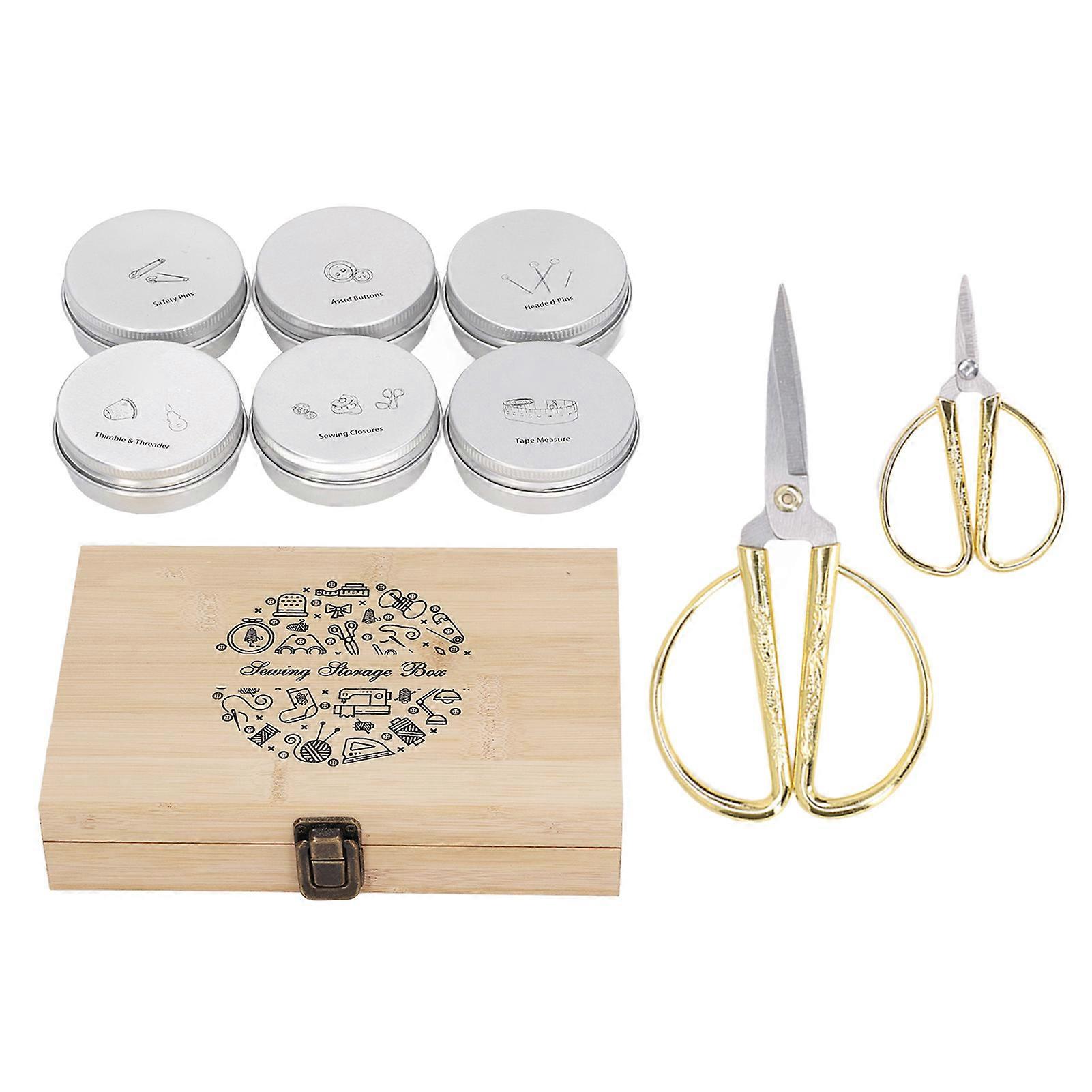 Kit de cusut mici mari foarfece Butoane headed Pini de siguranță Pini Catarame Thimble Threader Bandă Măsura consumabile de cusut