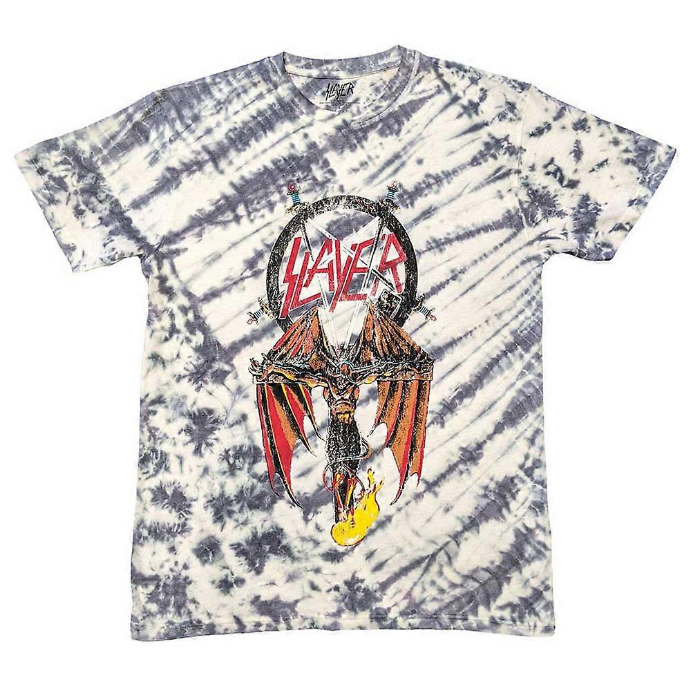 Slayer Winged Crucifix Dye Wash T Shirt
