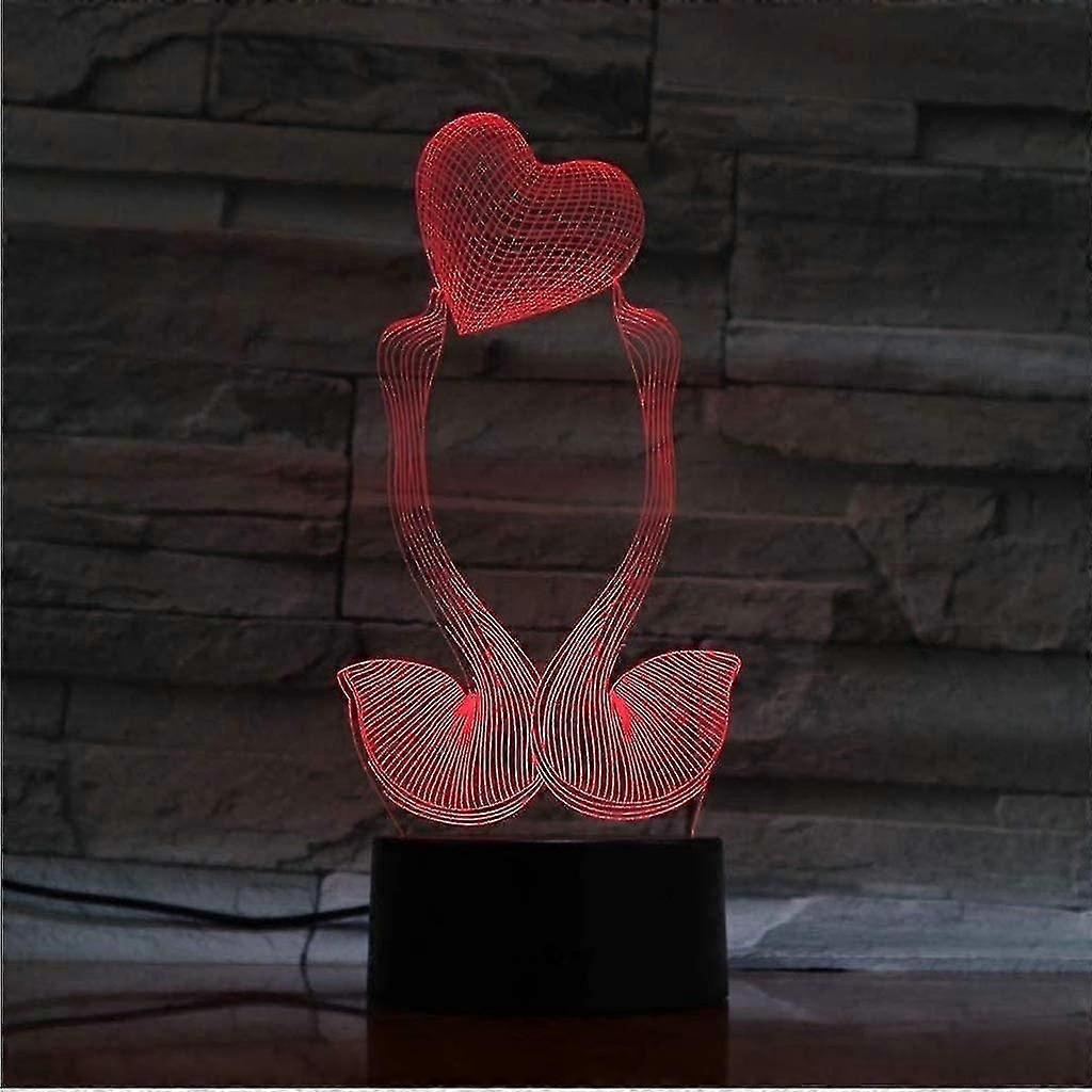 3D LED night light, 3D optical illusion visual light 7-color gradient smart touch desk lamp 1 piece)