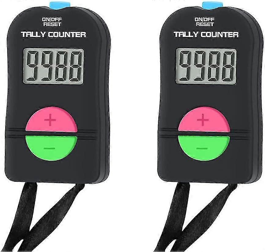 2 Stück elektronischer Zähler, digitaler Handzähler, elektronischer manueller Klicker mit Lanyard, Add-Subtract-Modell