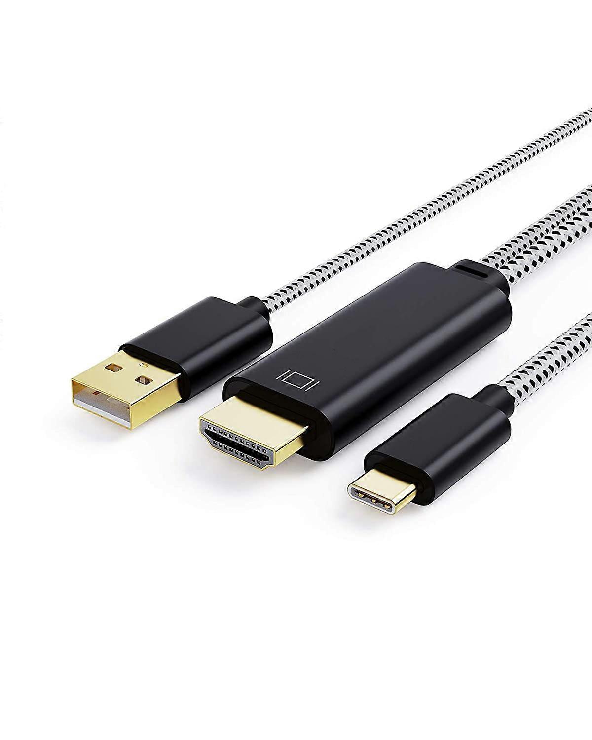 USB C To HDMI Cable, with USB Charge 6FT, CableCreation Type C To HDMI Cable, Compatible with Multiple Devices