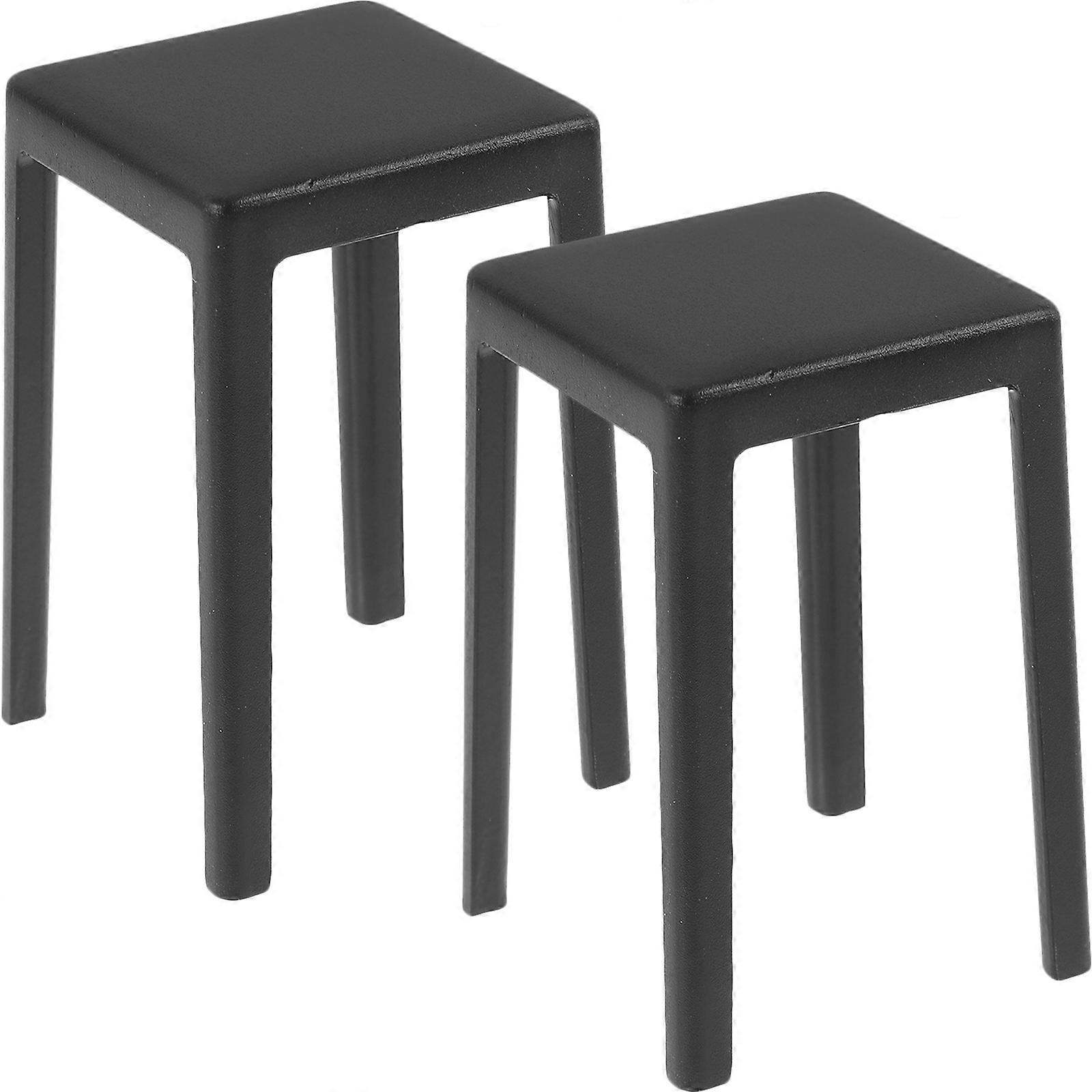 2pcs Mini Plastic Stool Model Doll House Mini Furniture Stool Miniature Plastic Stool Model