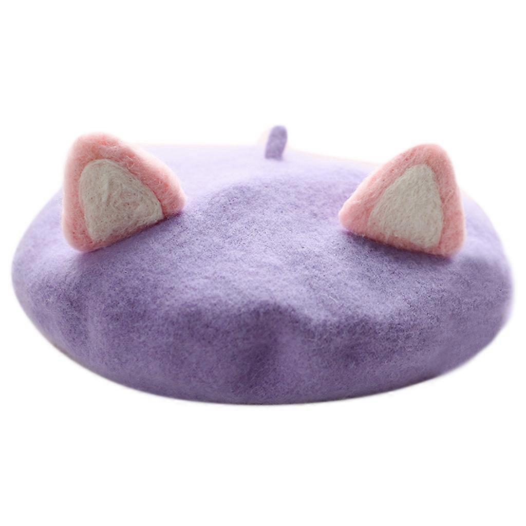  Classy Cat/Rabbit Ears Octagonal Hat Sister Beret Painter Hat Show Face Small